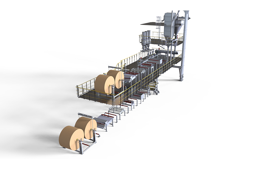 Cardboard Preparing and Handling Unit of the production line for plasterboard