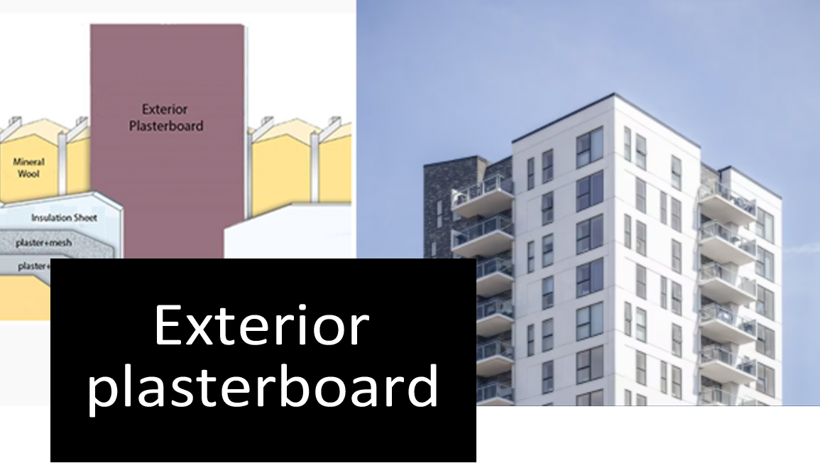 Exterior plasterboard