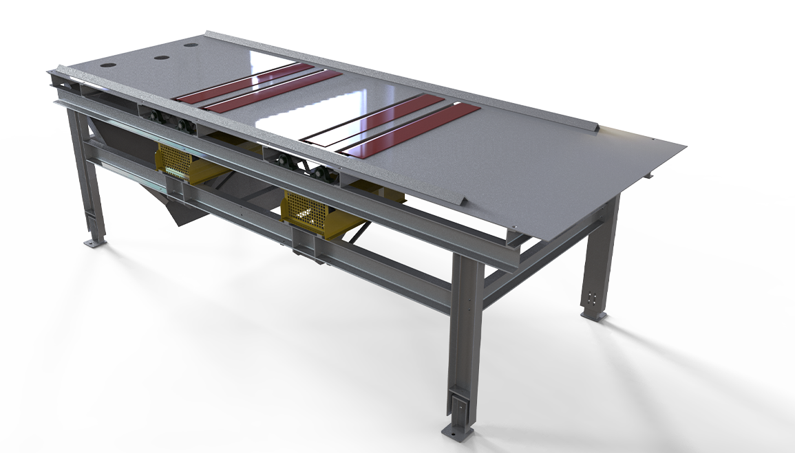 Vibrating table in plasterboard plant